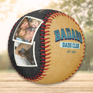 Pelota De Béisbol Personalizado Badass Dad Club Retro Collage de fot