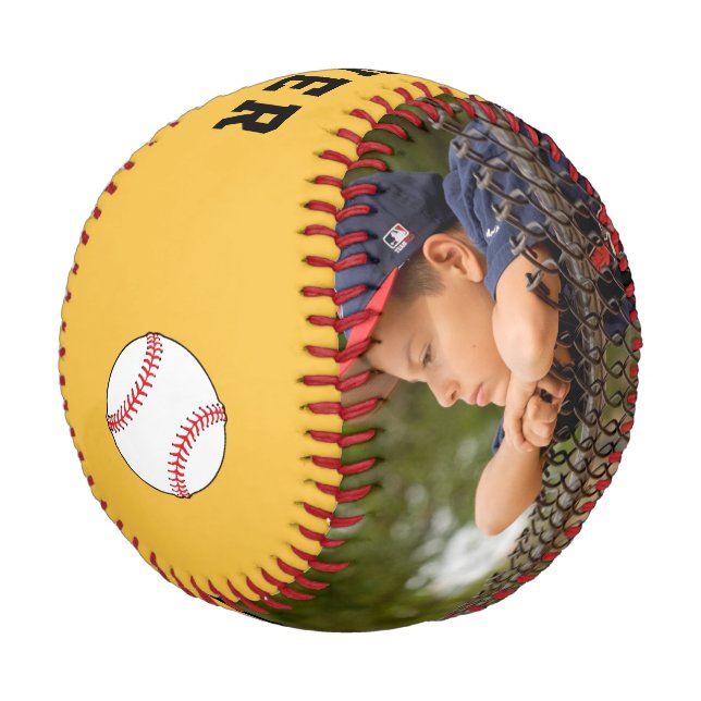 Pelota De Béisbol Personalizado Béisbol Nombre Amarillo Número Niños (Angular)