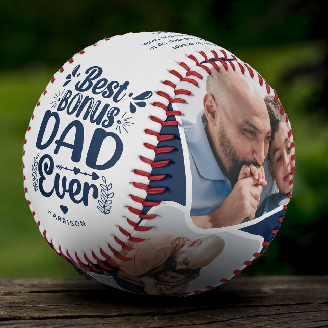 Pelota De Béisbol Personalizado Cute Bonus Papá 4 Foto y Cita Regalo (Subido por el creador)