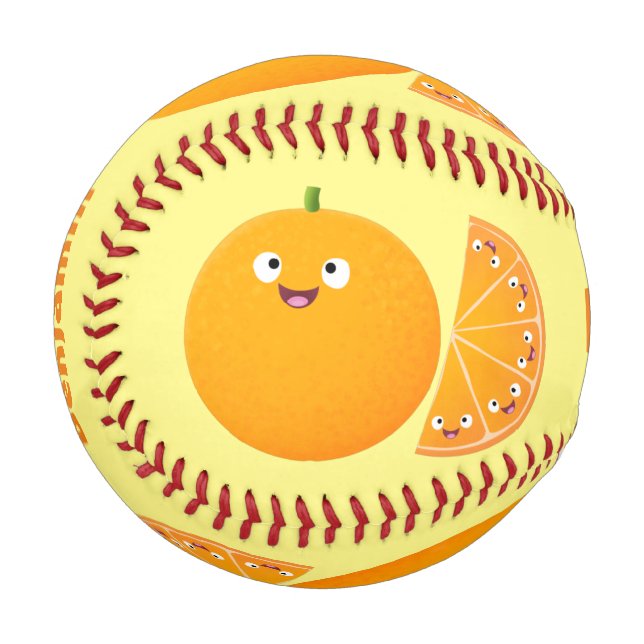 Pelota De Béisbol Personalizado de cítricos de feliz naranja