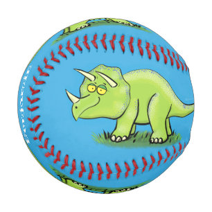 Pelota De Béisbol Personalizado de dinosaurios de triceratops verde