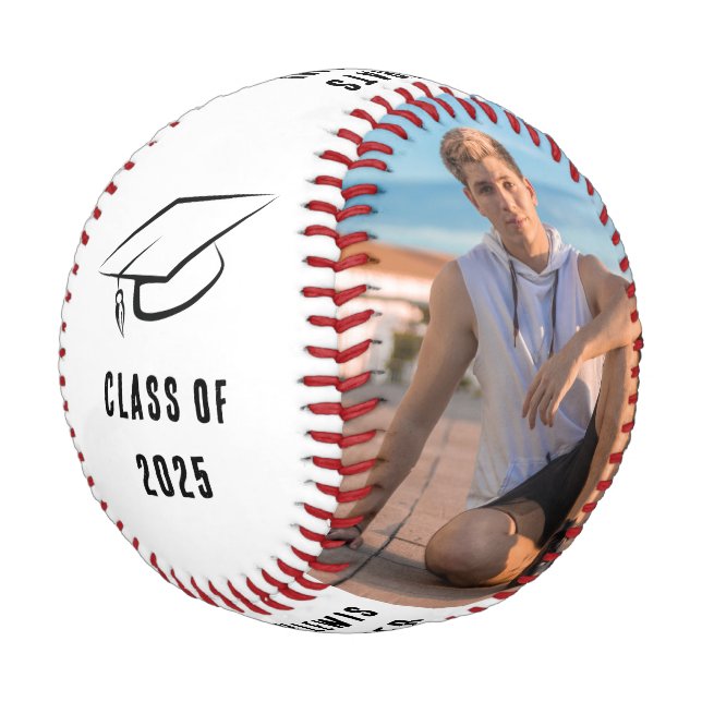 Pelota De Béisbol Personalizado de Graduación 2025 de Grad Photos (Angular)