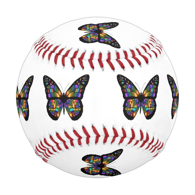 Pelota De Béisbol Personalizado de mariposa gradiente (Anverso)