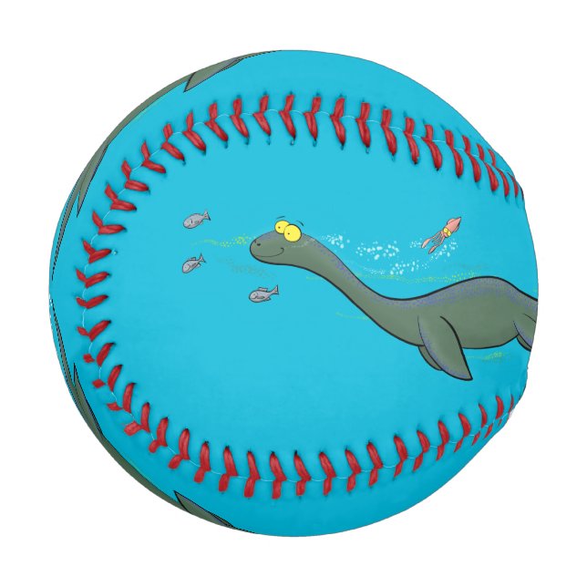 Pelota De Béisbol Personalizado de plesiosaurios monstruo del mar (Anverso izquierdo)