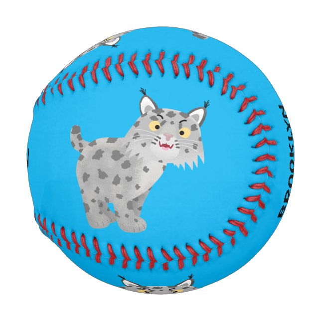 Pelota De Béisbol Personalizado del lince del bobcat medio (Reverso Izquierdo)