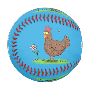 Pelota De Béisbol Personalizado divertido de pollo rústico y caprich