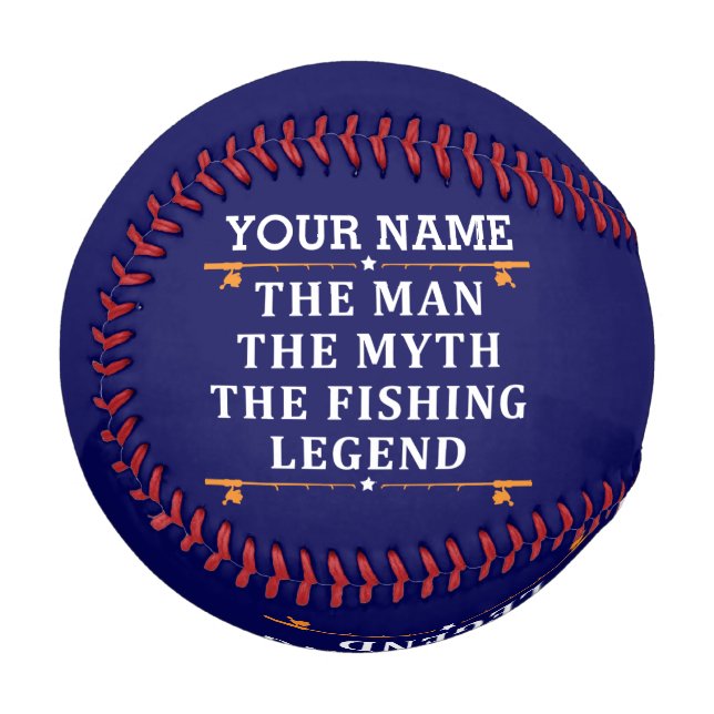 Pelota De Béisbol Personalizado El Hombre El Mito De La Leyenda Pesq (Anverso izquierdo)