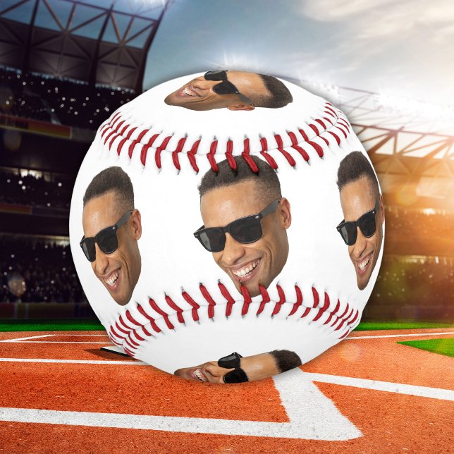 Pelota De Béisbol Personalizado Funny Dad Face Cut (Funny Dad Face – Custom Cutout Photo Gift Baseball)