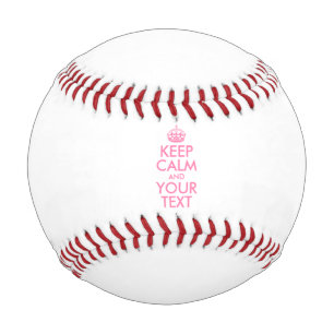 Pelota De Béisbol Personalizado MANTÉN LA CALMA y TU TEXTO - rosa