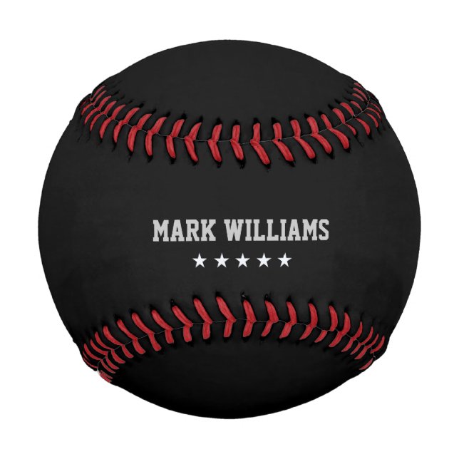 Pelota De Béisbol Personalizado negro (Reverso)