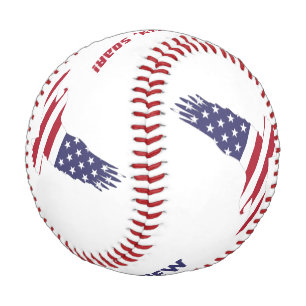 Pelota De Béisbol Personalizado patriótico del águila roja blanca y 