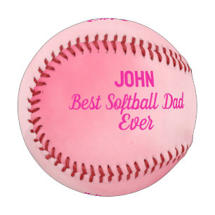 Pelota De Béisbol Personalizado Pink Softball Dad