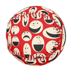 Pelota De Béisbol Personalizado Retro Rostros Patrón Béisbol