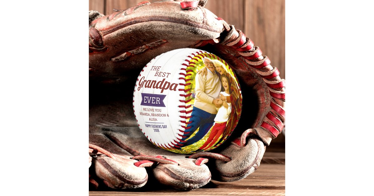 Pelota De Béisbol Personalizado Rústico mejor foto del Día del Padre ...