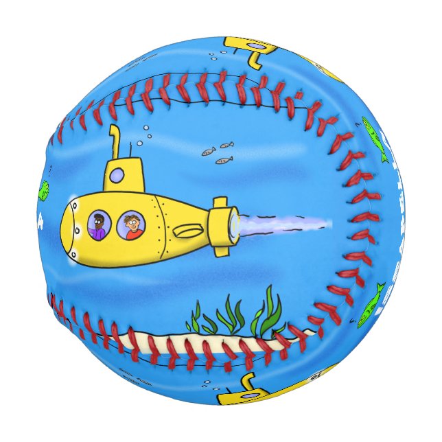 Pelota De Béisbol Personalizado submarino feliz (Anverso derecho)