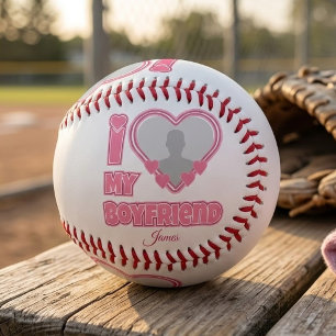 Pelota De Béisbol Personalizado Te Amo Mi Novio – Agregar Foto y Nom