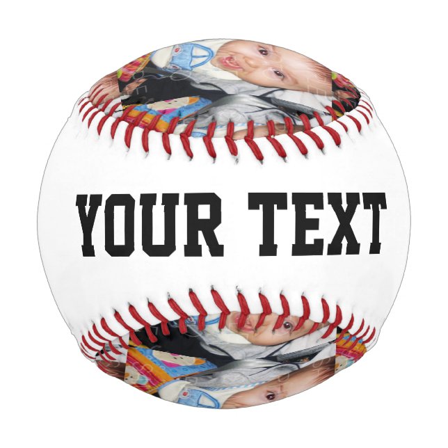Pelota De Béisbol Personalizar con Su patrón de foto y texto (Reverso)
