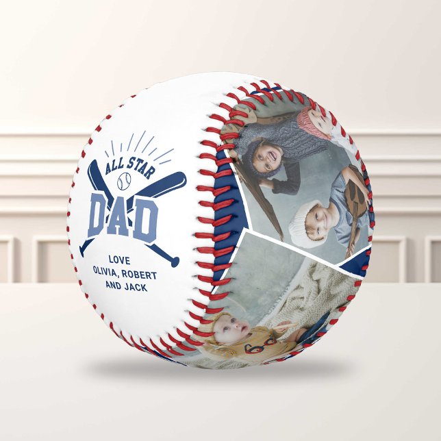 Pelota De Béisbol Personalized “All Star Dad” Blue (Subido por el creador)