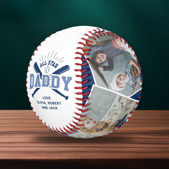 Pelota De Béisbol Personalized “All Star Daddy” Blue (Subido por el creador)