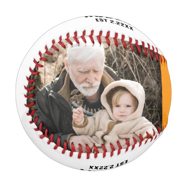 Pelota De Béisbol Personalized name &2 photo Grandpa Baseball (Anverso izquierdo)