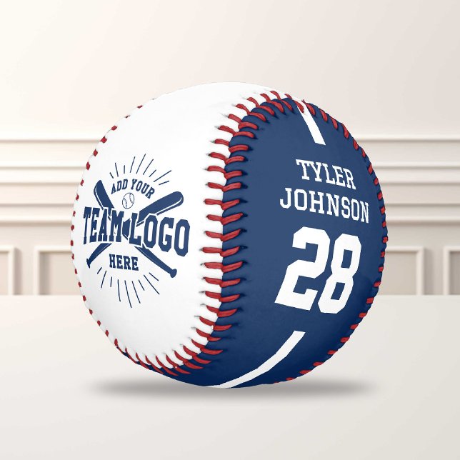 Pelota De Béisbol Personalized Player Team Logo Blue (Subido por el creador)