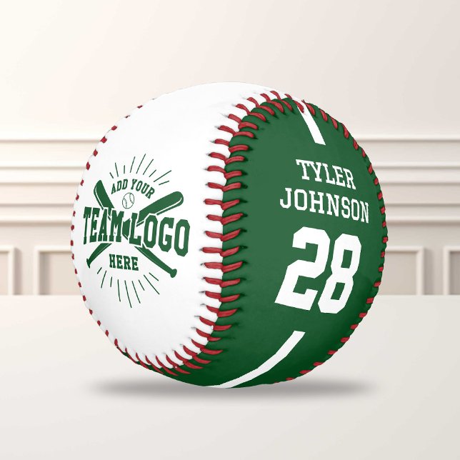 Pelota De Béisbol Personalized Player Team Logo Green (Subido por el creador)