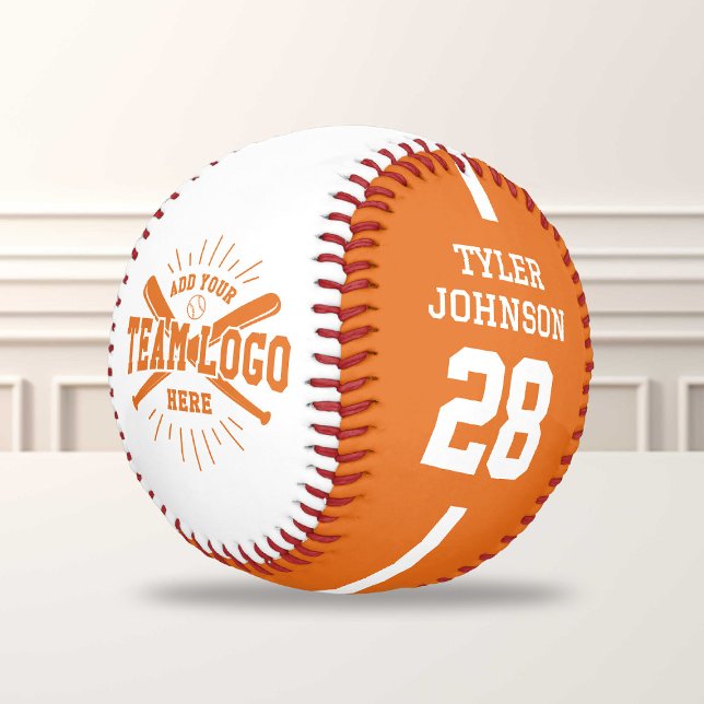 Pelota De Béisbol Personalized Player Team Logo Orange (Subido por el creador)