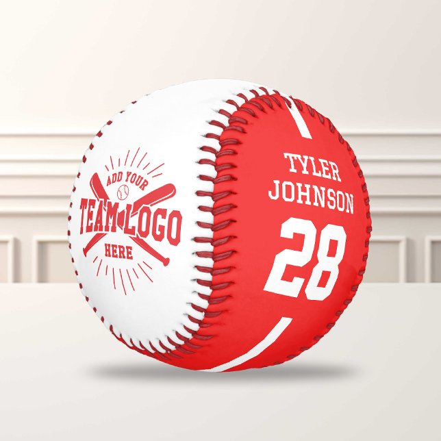 Pelota De Béisbol Personalized Player Team Logo Red (Subido por el creador)