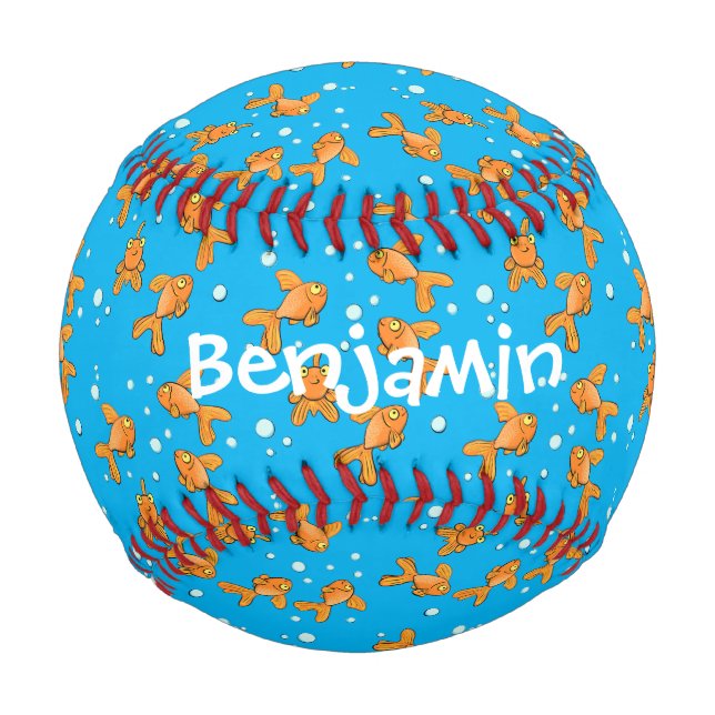 Pelota De Béisbol Pescado de oro naranja lindo en el ilustracion per (Anverso)