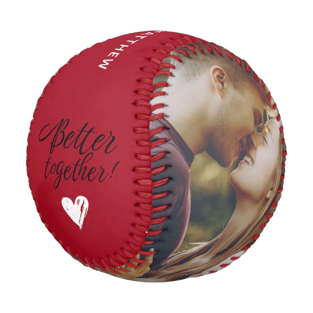 Pelota De Béisbol Photo Script Better Together Custom (Angular)