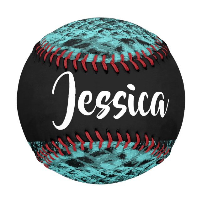 Pelota De Béisbol Piel de serpiente azul texturizada (Anverso)
