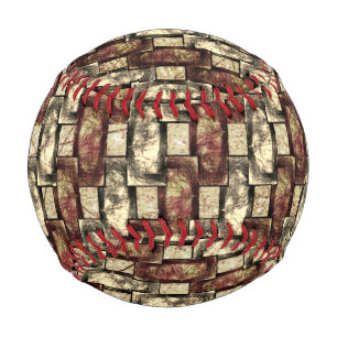 Pelota De Béisbol Piezas rectangulares talladas y manchadas, rojo do