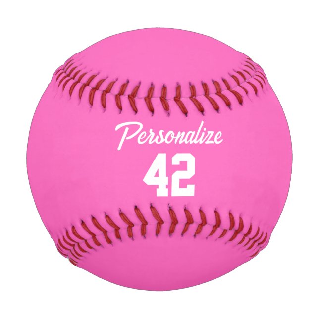 Pelota De Béisbol Pink Girly Personnalisé (Anverso)