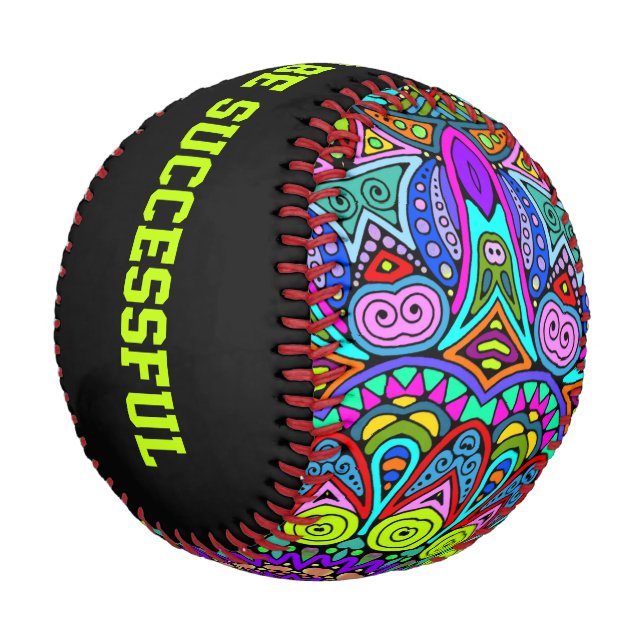 Pelota De Béisbol Pintado manual Mandala Clock Face 4 (Angular)