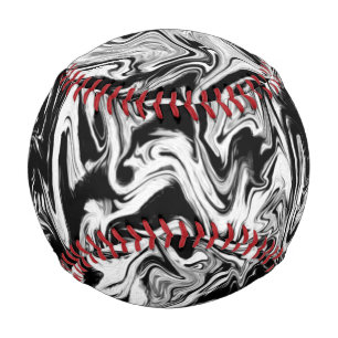 Pelota De Béisbol Pintura abstracta moderna en blanco y negro con fo