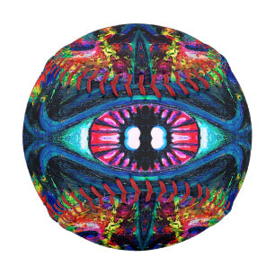 Pelota De Béisbol Pintura de ojos torcidos y trippy