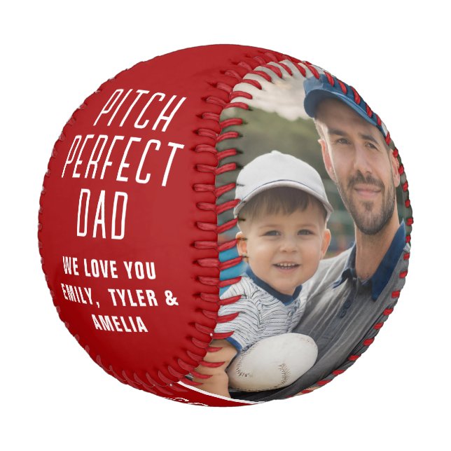 Pelota De Béisbol Pitch Perfect Dad Red Padre 2 Collages de fotos (Angular)