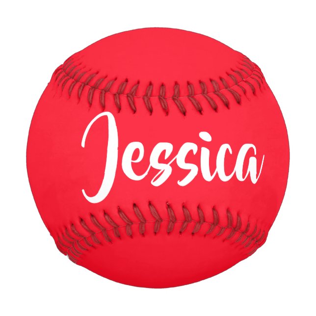 Pelota De Béisbol Plano sólido rojo brillante (Anverso)