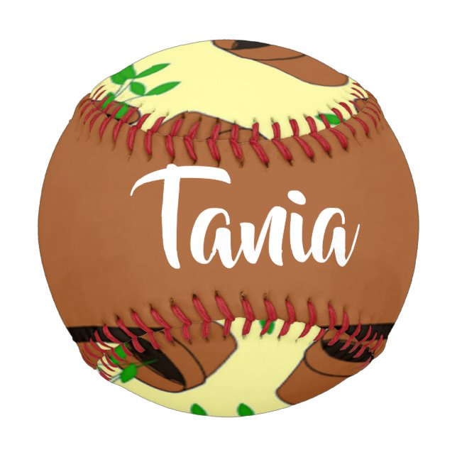 Pelota De Béisbol Planta verde en olla de terracota en amarillo (Anverso)