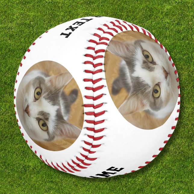 Pelota De Béisbol Plantilla de texto de nombre de foto personalizado (Subido por el creador)