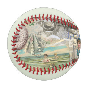 Pelota De Béisbol playa de verano vintage octopus antiguo vela