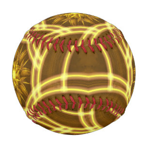 Pelota De Béisbol “Portal de la Estrella Luminosa – Fractal Dorado S