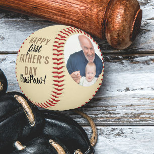 Pelota De Béisbol Primer Día del Padres Pawpaw 2 Photo Cream Gold