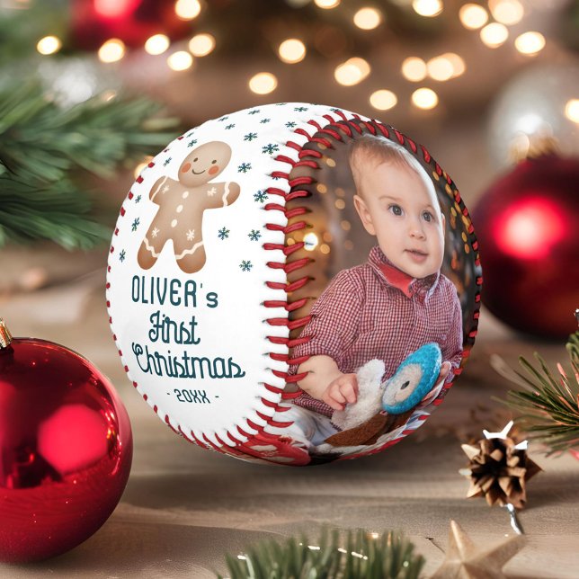 Pelota De Béisbol Primer Navidad de un bebé con pan de jengibre 2 fo (Subido por el creador)