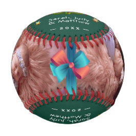 Pelota De Béisbol Primera Navidad Keepsake con fotos familiares