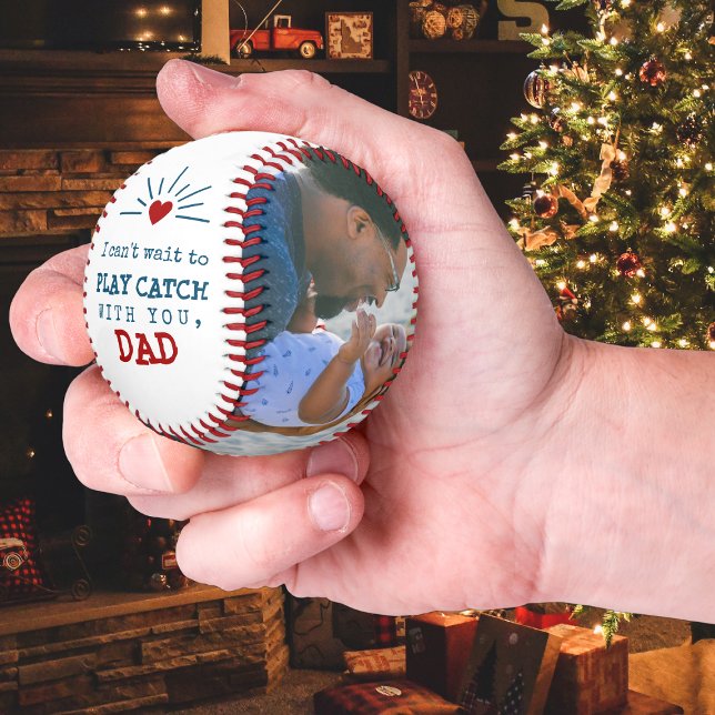Pelota De Béisbol Primera Navidad para papá de foto de bebé (Subido por el creador)