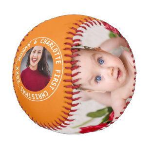 Pelota De Béisbol Primera Navidad Personalizada Una Foto De Tipo
