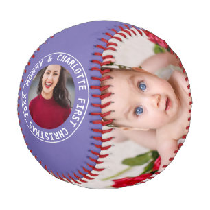 Pelota De Béisbol Primera Navidad Personalizada Una Foto De Tipo