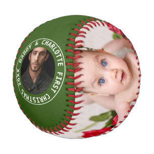 Pelota De Béisbol Primera Navidad Personalizada Una Foto De Tipo