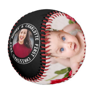Pelota De Béisbol Primera Navidad Personalizada Una Foto De Tipo